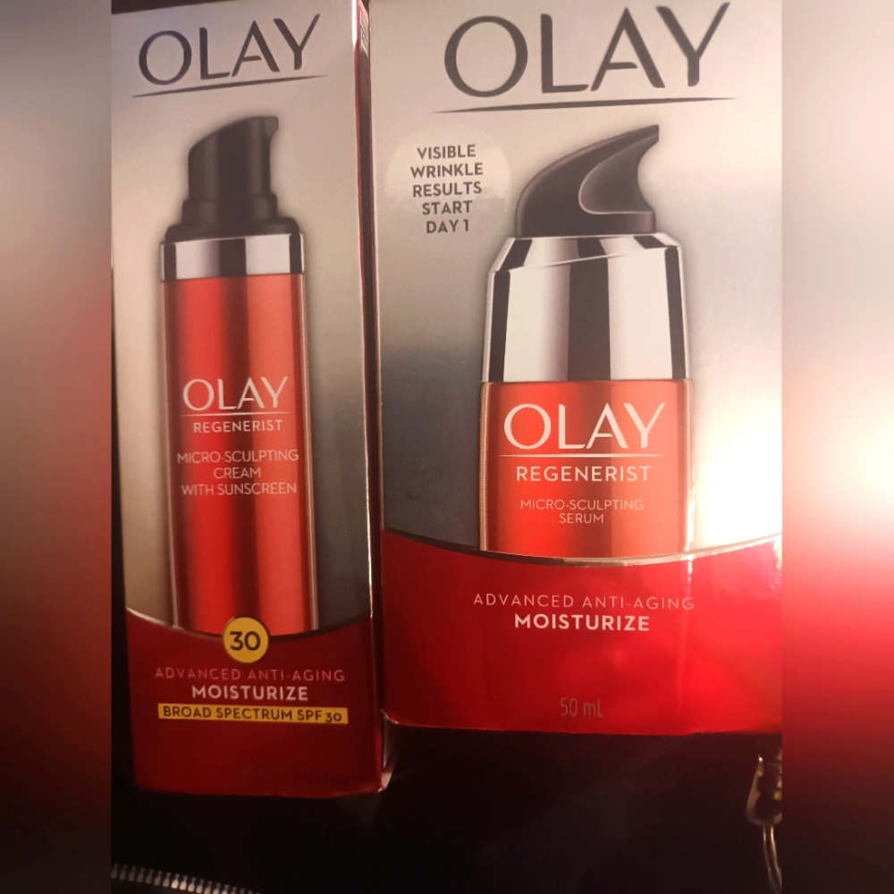 Olay Regenerist Micro Sculpting 1 Cream & 1 Serum. 1.7  fl oz BNIB pkg DEAL!!!